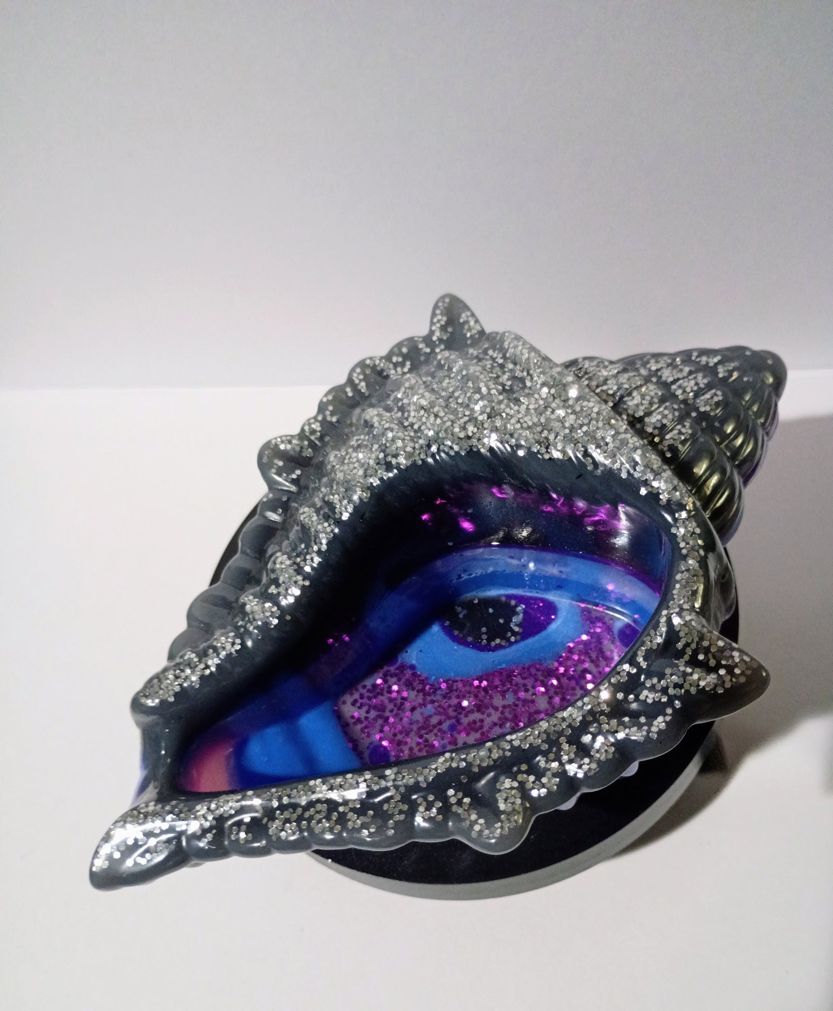 "Evil Eye" - Large Epoxy Seashell