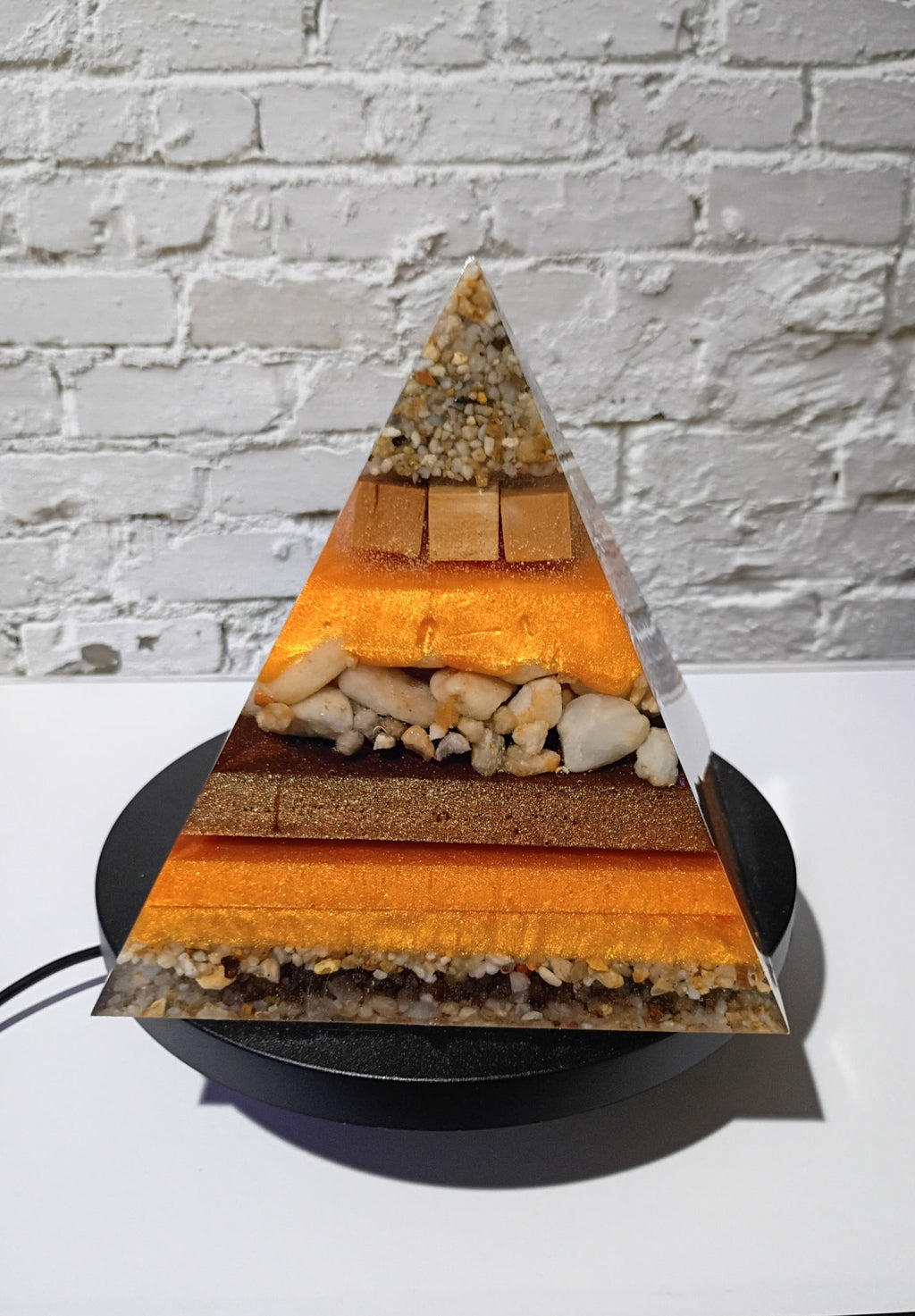 "For The Love Of Earth" - Extra Large Epoxy Pyramid