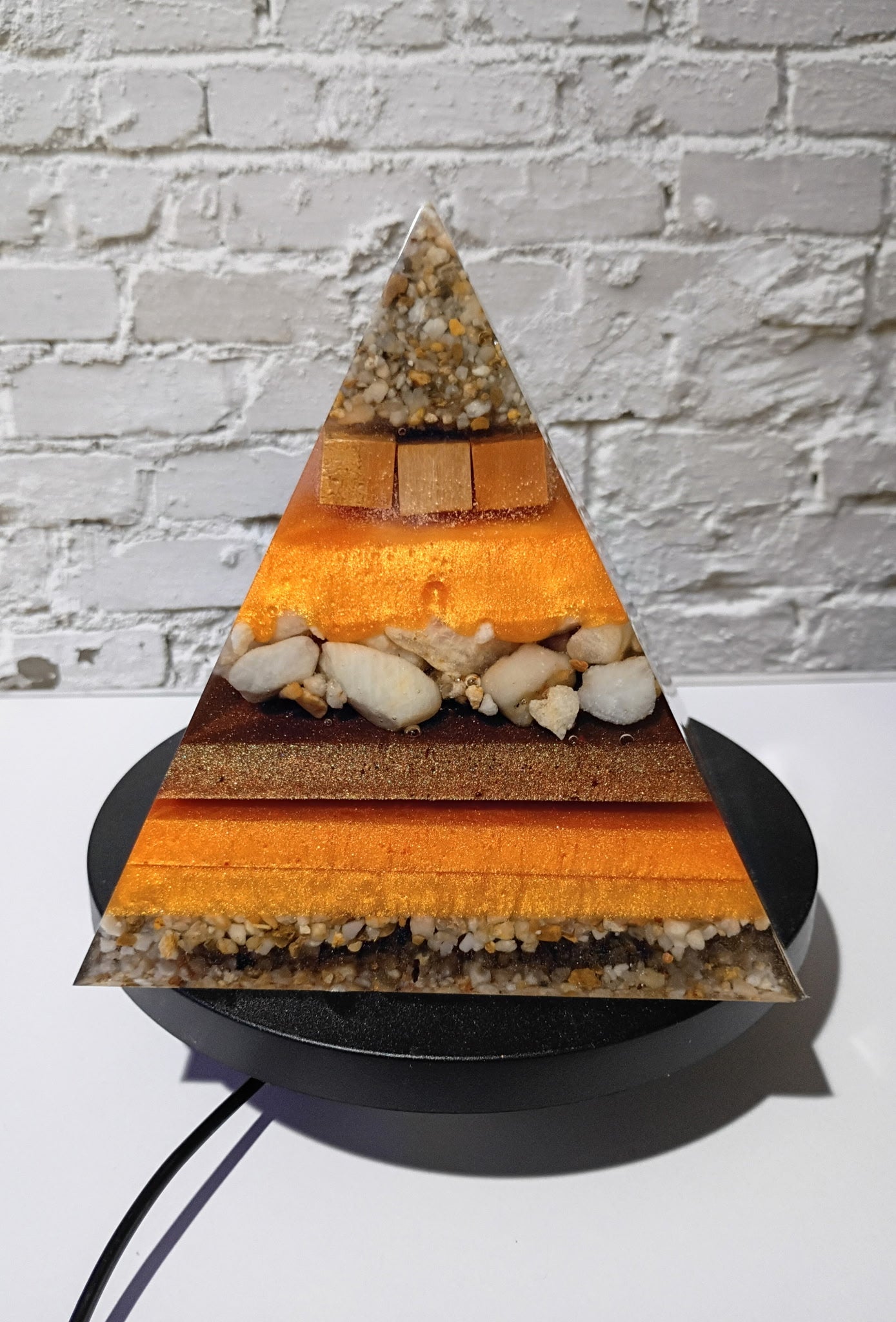 "For The Love Of Earth" - Extra Large Epoxy Pyramid