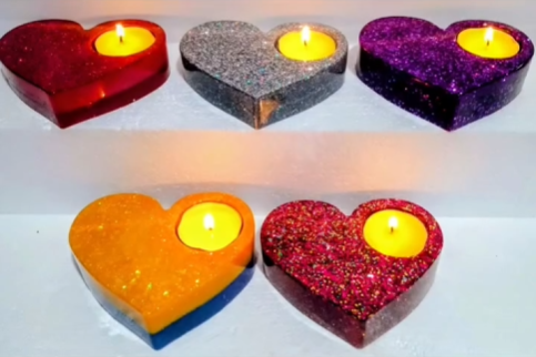 Heart tea light candle holders