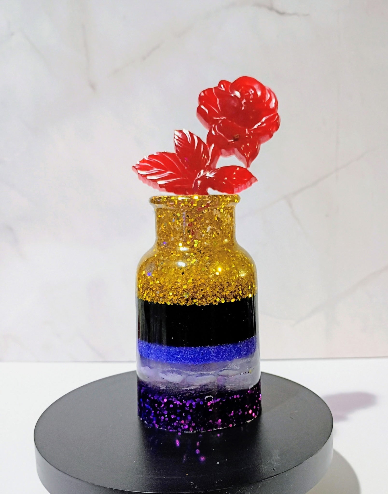 Small Epoxy Vases with Flowers