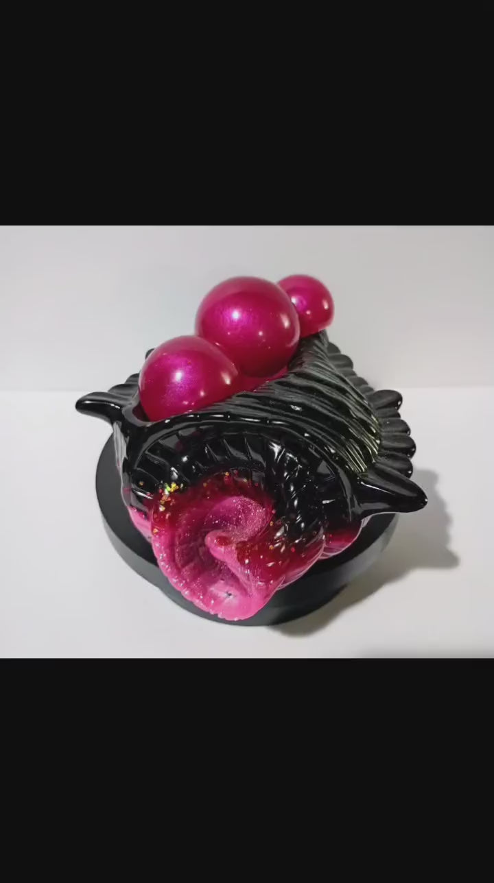 "Midnight Rose" - Large Epoxy Seashell