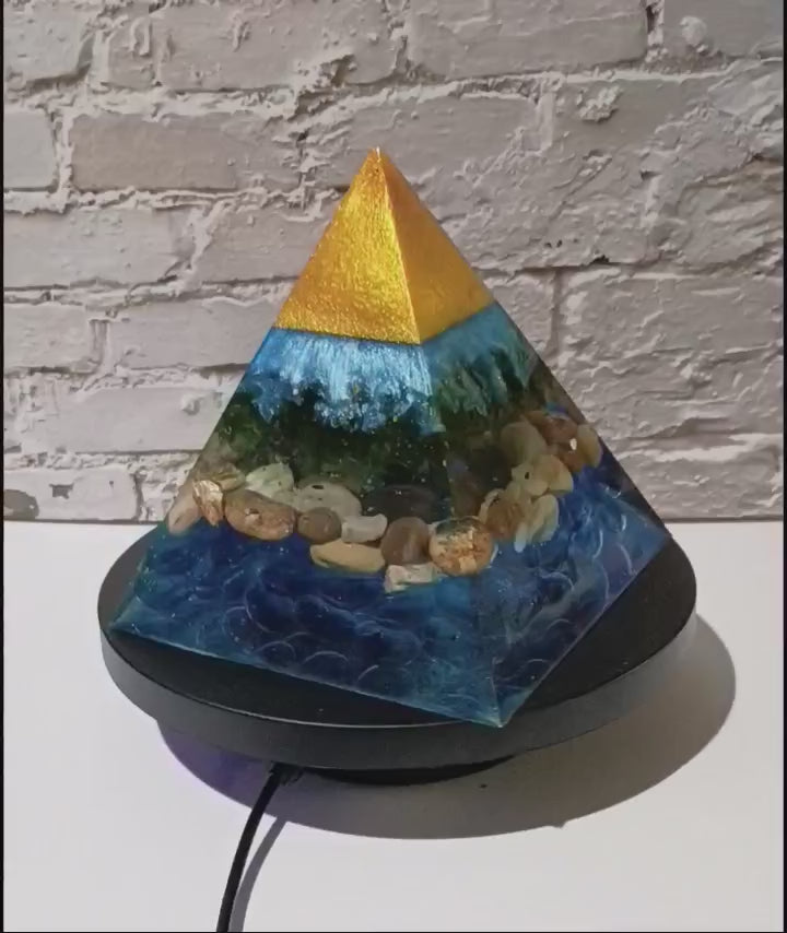 "Desert Beach" - Large Epoxy Pyramid